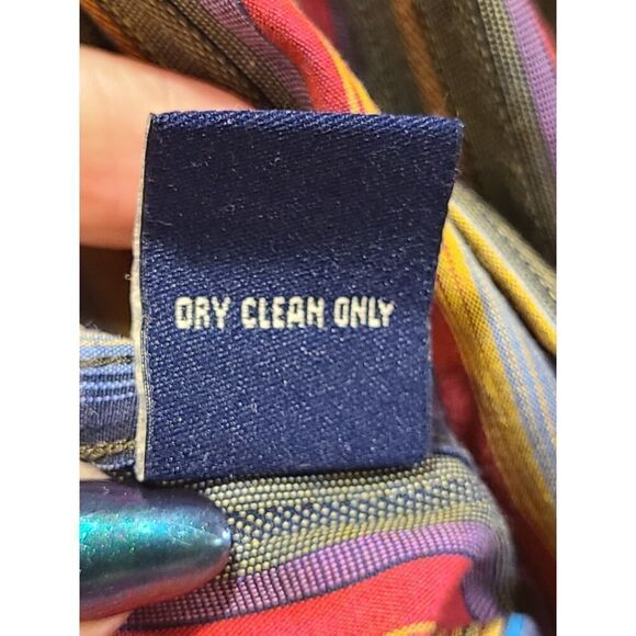 Robert Graham Mens Flip Cuff Shirt Green Red Blue Stripe DAISY Reverse Print | L - Picture 12 of 13